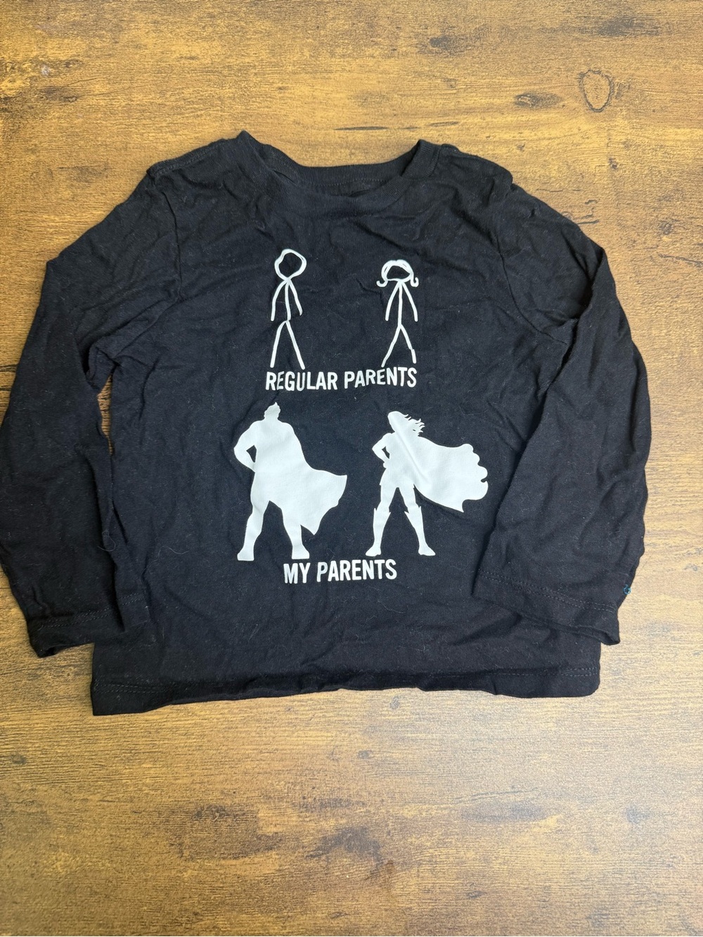 ⭐️5 for $20⭐️ Black Long-Sleeve 'Regular Parents/My Parents' Graphic Tee 18-24M